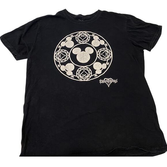 Kingdom Hearts Black White Disney Magic Circle Shirt Mens Size Large - Picture 1 of 6